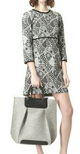 Zara Trafaluc Geometric Floral Dress